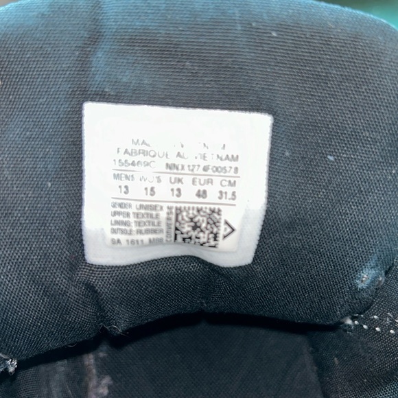 Converse Chuck Taylor All Star White Laced Sneakers Shoes- Size 13 - Picture 2 of 9